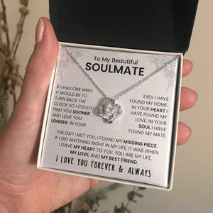 To My Beautiful Soulmate | If I Had One Wish (The Love Knot Necklace) | Jewelry | C30011TG, C30011TR, lx-C30011, PB23-WOOD, PROD-2242085, PT-922, TNM-1, USER-43062 | TageUnlimited