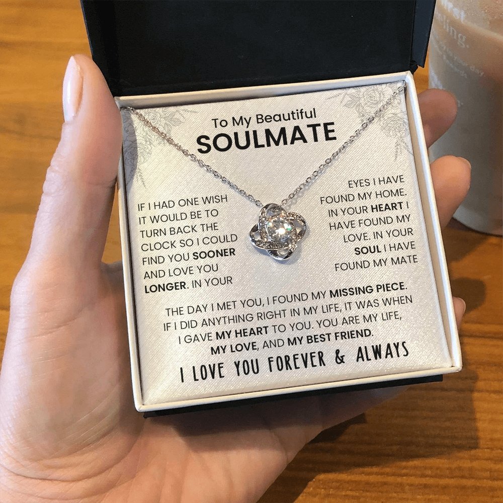 To My Beautiful Soulmate | If I Had One Wish (The Love Knot Necklace) | Jewelry | C30011TG, C30011TR, lx-C30011, PB23-WOOD, PROD-2242085, PT-922, TNM-1, USER-43062 | TageUnlimited