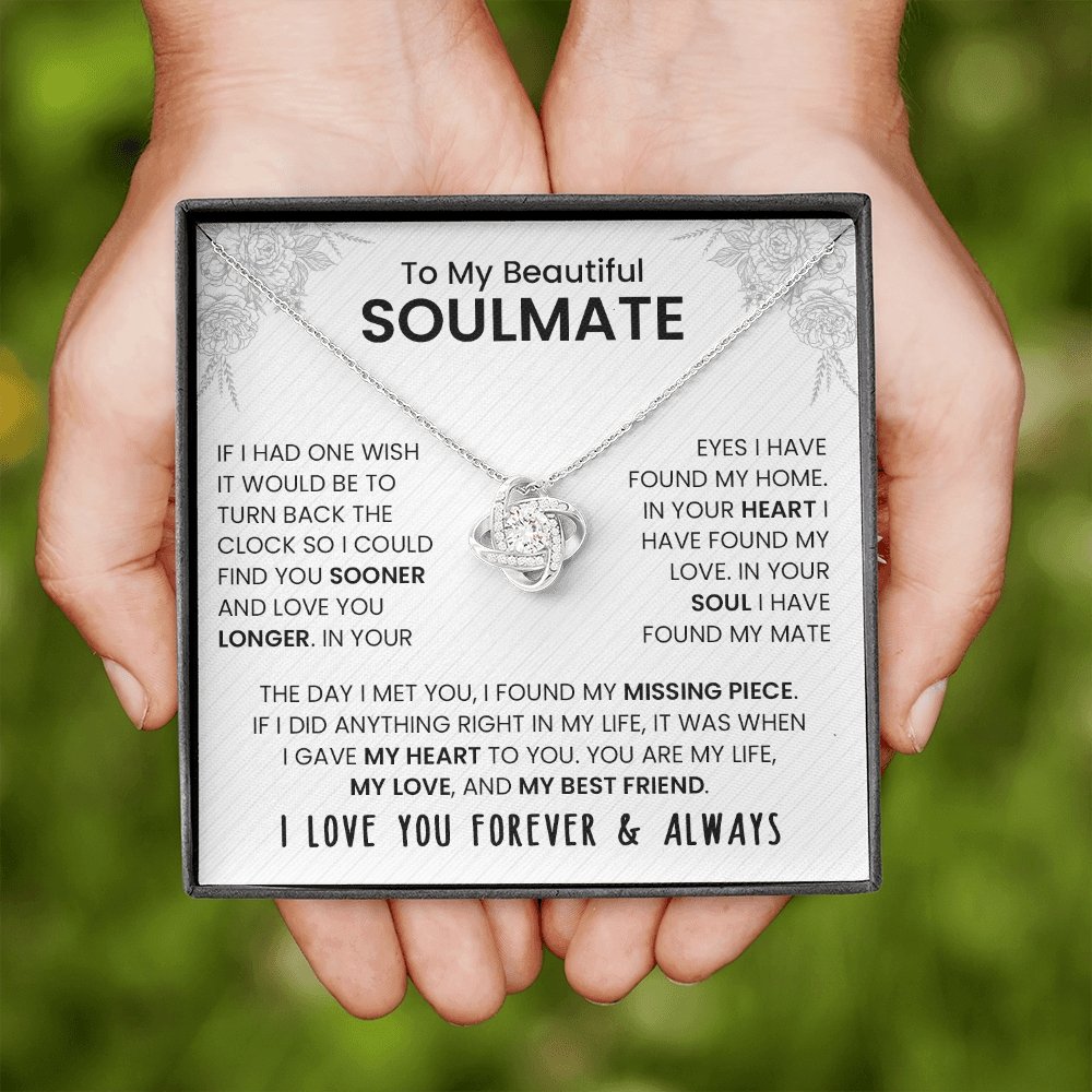 To My Beautiful Soulmate | If I Had One Wish (The Love Knot Necklace) | Jewelry | C30011TG, C30011TR, lx-C30011, PB23-WOOD, PROD-2242085, PT-922, TNM-1, USER-43062 | TageUnlimited