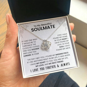 To My Beautiful Soulmate | If I Had One Wish (The Love Knot Necklace) | Jewelry | C30011TG, C30011TR, lx-C30011, PB23-WOOD, PROD-2242085, PT-922, TNM-1, USER-43062 | TageUnlimited