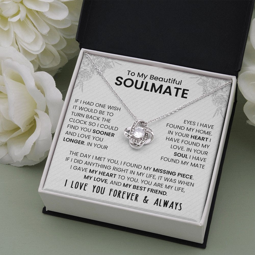 To My Beautiful Soulmate | If I Had One Wish (The Love Knot Necklace) | Jewelry | C30011TG, C30011TR, lx-C30011, PB23-WOOD, PROD-2242085, PT-922, TNM-1, USER-43062 | TageUnlimited