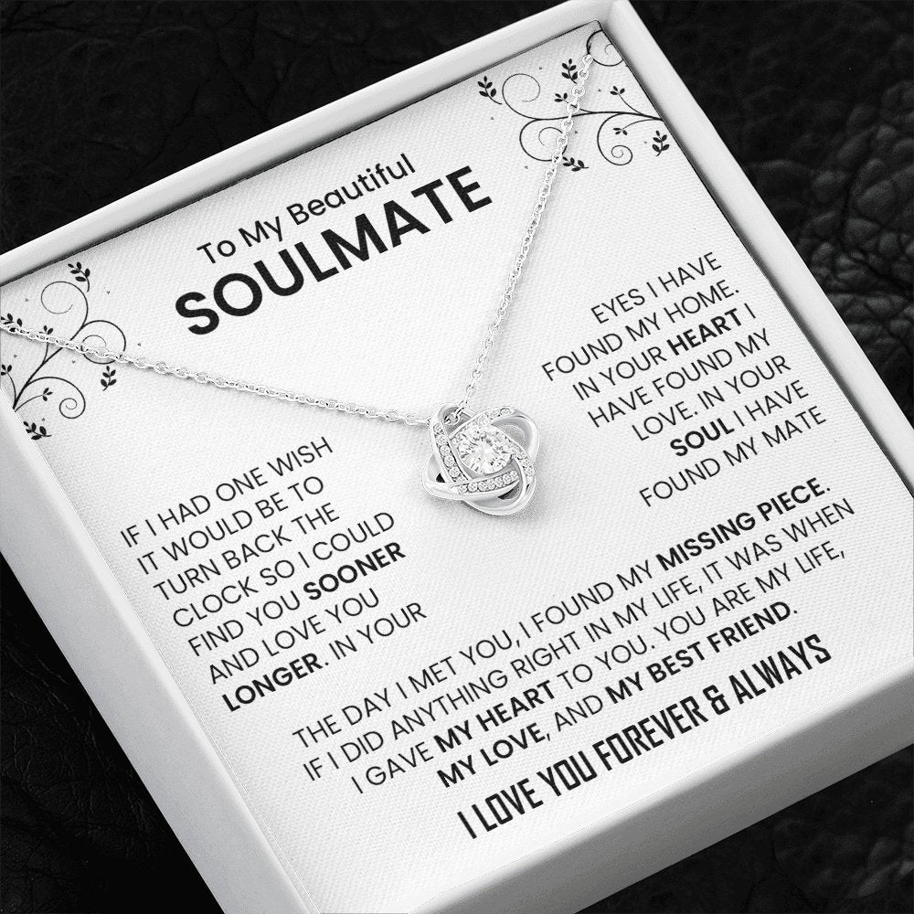 To My Beautiful Soulmate | The Day I Met You (Love Knot Necklace) | Jewelry | C30011TG, C30011TR, lx-C30011, PB23-WOOD, PROD-2242092, PT-922, TNM-1, USER-43062 | TageUnlimited