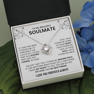 To My Beautiful Soulmate | The Day I Met You (Love Knot Necklace) | Jewelry | C30011TG, C30011TR, lx-C30011, PB23-WOOD, PROD-2242092, PT-922, TNM-1, USER-43062 | TageUnlimited