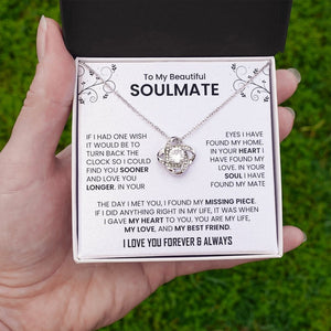 To My Beautiful Soulmate | The Day I Met You (Love Knot Necklace) | Jewelry | C30011TG, C30011TR, lx-C30011, PB23-WOOD, PROD-2242092, PT-922, TNM-1, USER-43062 | TageUnlimited