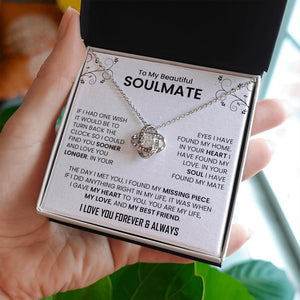 To My Beautiful Soulmate | The Day I Met You (Love Knot Necklace) | Jewelry | C30011TG, C30011TR, lx-C30011, PB23-WOOD, PROD-2242092, PT-922, TNM-1, USER-43062 | TageUnlimited