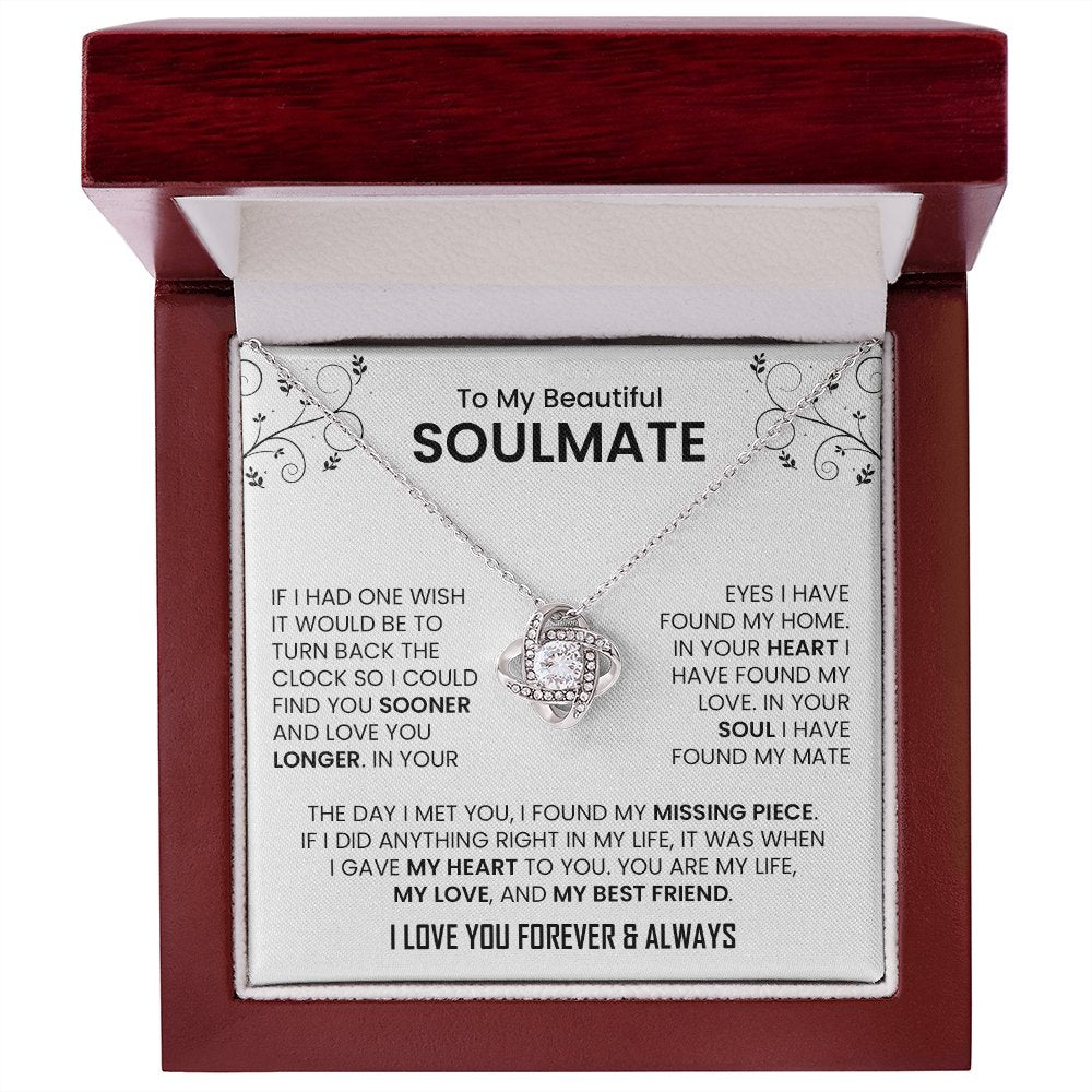 To My Beautiful Soulmate | The Day I Met You (Love Knot Necklace) | Jewelry | C30011TG, C30011TR, lx-C30011, PB23-WOOD, PROD-2242092, PT-922, TNM-1, USER-43062 | TageUnlimited