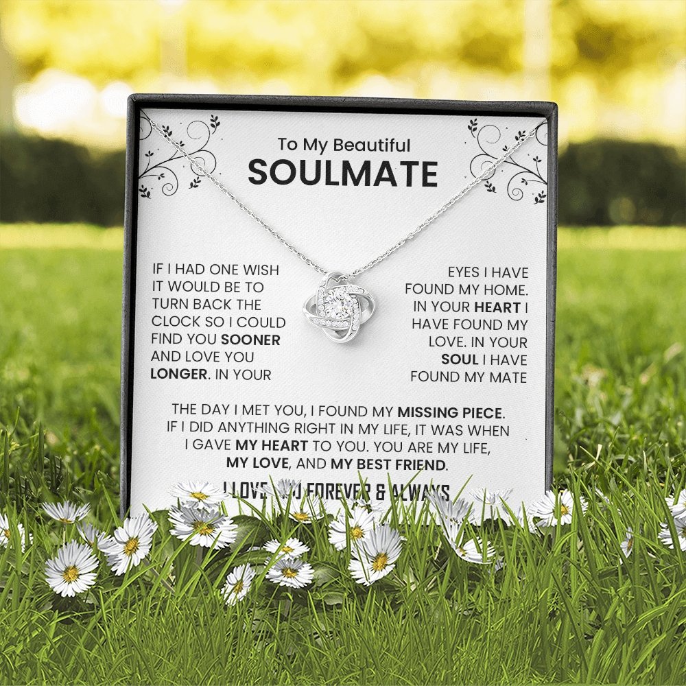 To My Beautiful Soulmate | The Day I Met You (Love Knot Necklace) | Jewelry | C30011TG, C30011TR, lx-C30011, PB23-WOOD, PROD-2242092, PT-922, TNM-1, USER-43062 | TageUnlimited