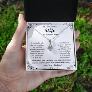 To My Beautiful Wife | On Our New Baby | Jewelry | C30084TG, C30084TR, lx-C30084, PB23-WOOD, PROD-2083517, PT-930, TNM-1, USER-43062 | TageUnlimited