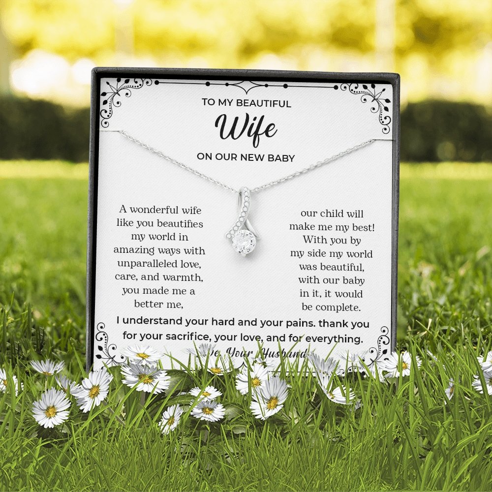 To My Beautiful Wife | On Our New Baby | Jewelry | C30084TG, C30084TR, lx-C30084, PB23-WOOD, PROD-2083517, PT-930, TNM-1, USER-43062 | TageUnlimited