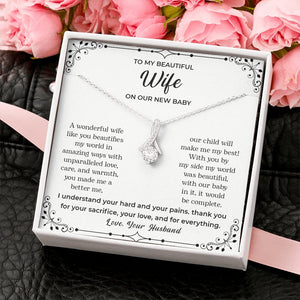 To My Beautiful Wife | On Our New Baby | Jewelry | C30084TG, C30084TR, lx-C30084, PB23-WOOD, PROD-2083517, PT-930, TNM-1, USER-43062 | TageUnlimited