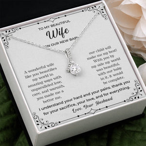 To My Beautiful Wife | On Our New Baby | Jewelry | C30084TG, C30084TR, lx-C30084, PB23-WOOD, PROD-2083517, PT-930, TNM-1, USER-43062 | TageUnlimited