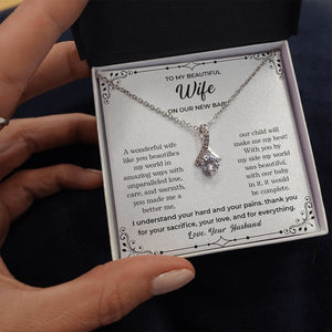 To My Beautiful Wife | On Our New Baby | Jewelry | C30084TG, C30084TR, lx-C30084, PB23-WOOD, PROD-2083517, PT-930, TNM-1, USER-43062 | TageUnlimited
