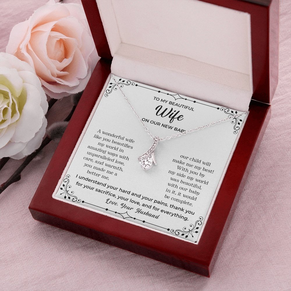 To My Beautiful Wife | On Our New Baby | Jewelry | C30084TG, C30084TR, lx-C30084, PB23-WOOD, PROD-2083517, PT-930, TNM-1, USER-43062 | TageUnlimited