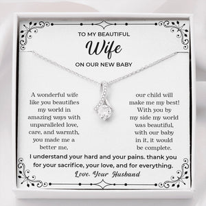 To My Beautiful Wife | On Our New Baby | Jewelry | C30084TG, C30084TR, lx-C30084, PB23-WOOD, PROD-2083517, PT-930, TNM-1, USER-43062 | TageUnlimited