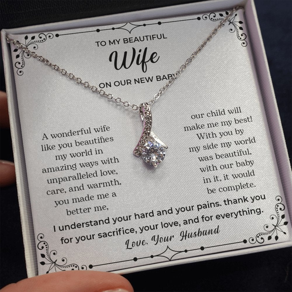 To My Beautiful Wife | On Our New Baby | Jewelry | C30084TG, C30084TR, lx-C30084, PB23-WOOD, PROD-2083517, PT-930, TNM-1, USER-43062 | TageUnlimited