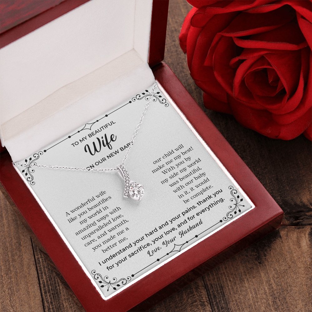 To My Beautiful Wife | On Our New Baby | Jewelry | C30084TG, C30084TR, lx-C30084, PB23-WOOD, PROD-2083517, PT-930, TNM-1, USER-43062 | TageUnlimited