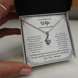 To My Beautiful Wife | On Our New Baby | Jewelry | C30084TG, C30084TR, lx-C30084, PB23-WOOD, PROD-2083517, PT-930, TNM-1, USER-43062 | TageUnlimited