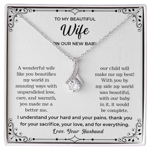 To My Beautiful Wife | On Our New Baby | Jewelry | C30084TG, C30084TR, lx-C30084, PB23-WOOD, PROD-2083517, PT-930, TNM-1, USER-43062 | TageUnlimited