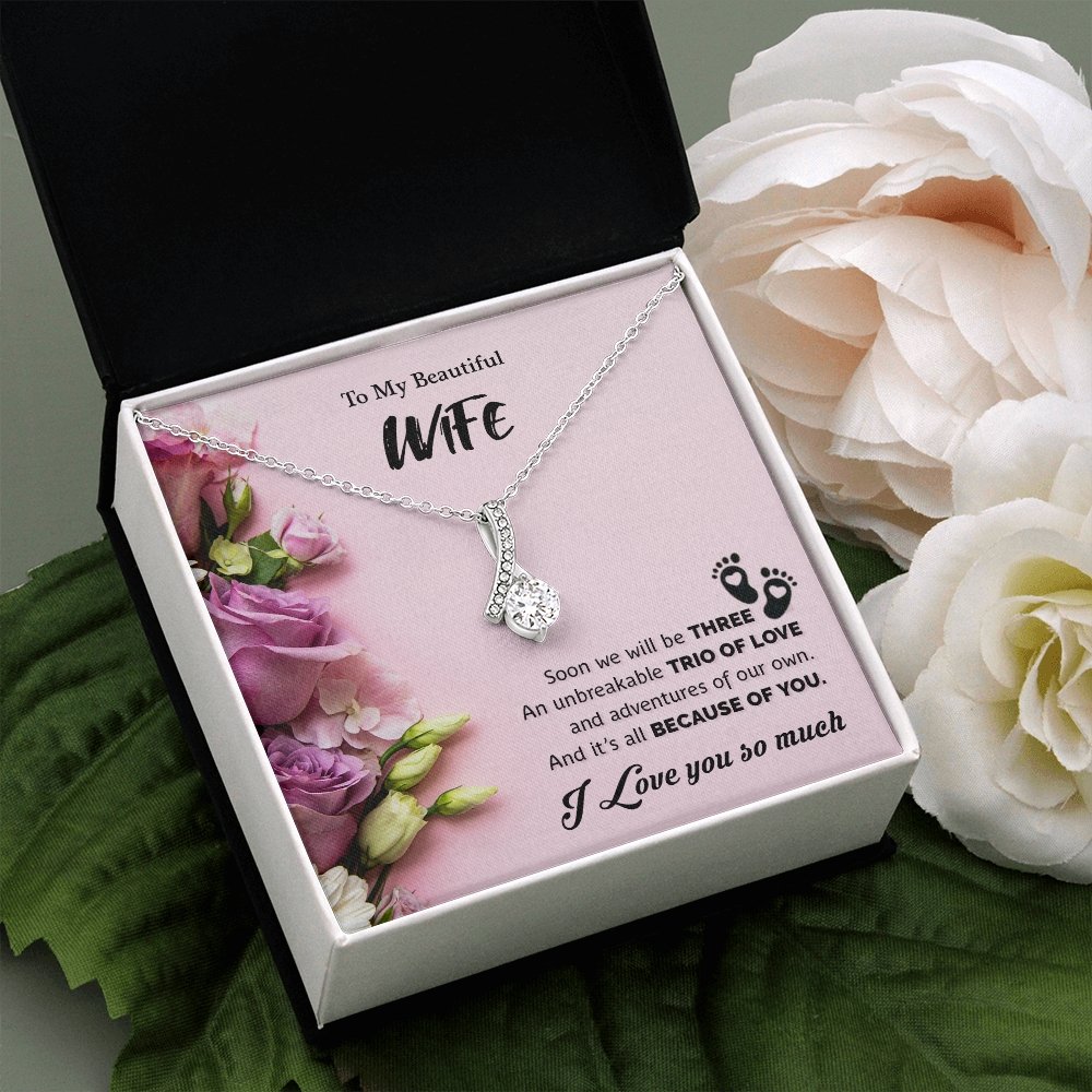 To My Beautiful Wife | Soon We Will Be Three 💕💎 | Jewelry | C30084TG, C30084TR, lx-C30084, PB23-WOOD, PROD-1875605, PT-930, TNM-1, USER-43062 | TageUnlimited