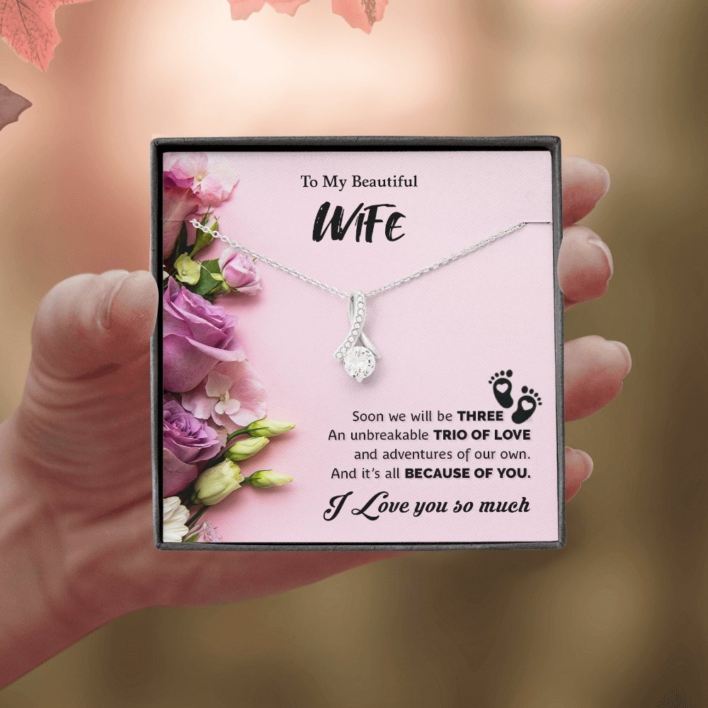 To My Beautiful Wife | Soon We Will Be Three 💕💎 | Jewelry | C30084TG, C30084TR, lx-C30084, PB23-WOOD, PROD-1875605, PT-930, TNM-1, USER-43062 | TageUnlimited