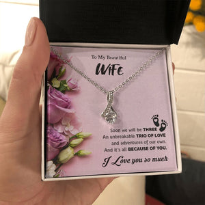 To My Beautiful Wife | Soon We Will Be Three 💕💎 | Jewelry | C30084TG, C30084TR, lx-C30084, PB23-WOOD, PROD-1875605, PT-930, TNM-1, USER-43062 | TageUnlimited