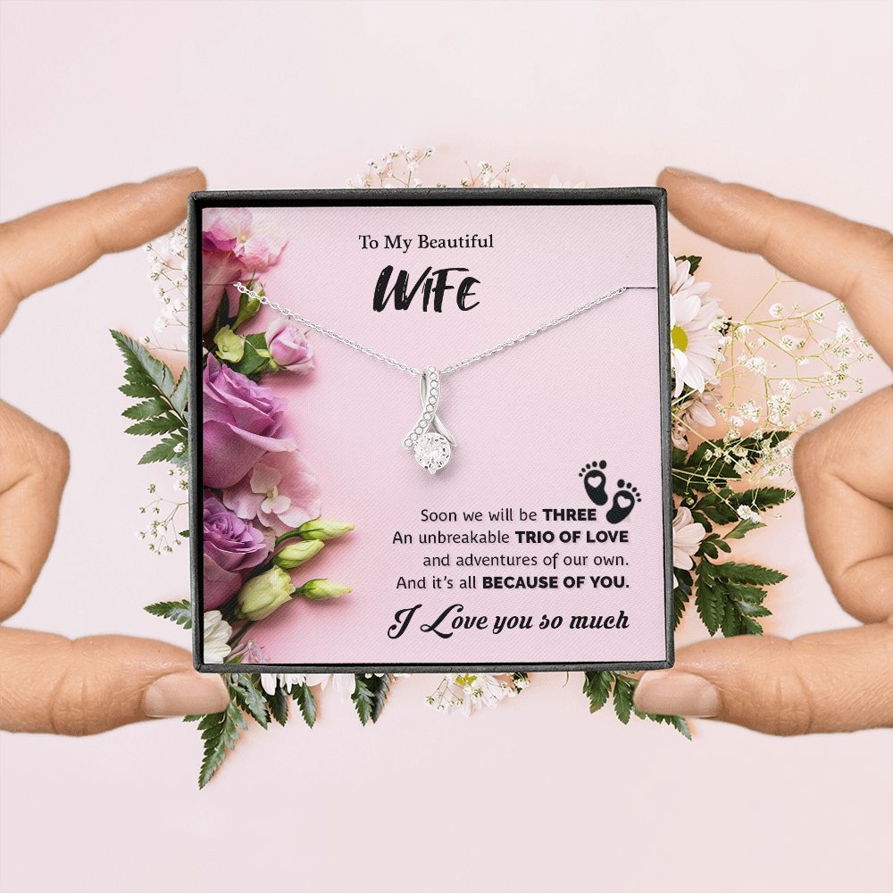To My Beautiful Wife | Soon We Will Be Three 💕💎 | Jewelry | C30084TG, C30084TR, lx-C30084, PB23-WOOD, PROD-1875605, PT-930, TNM-1, USER-43062 | TageUnlimited