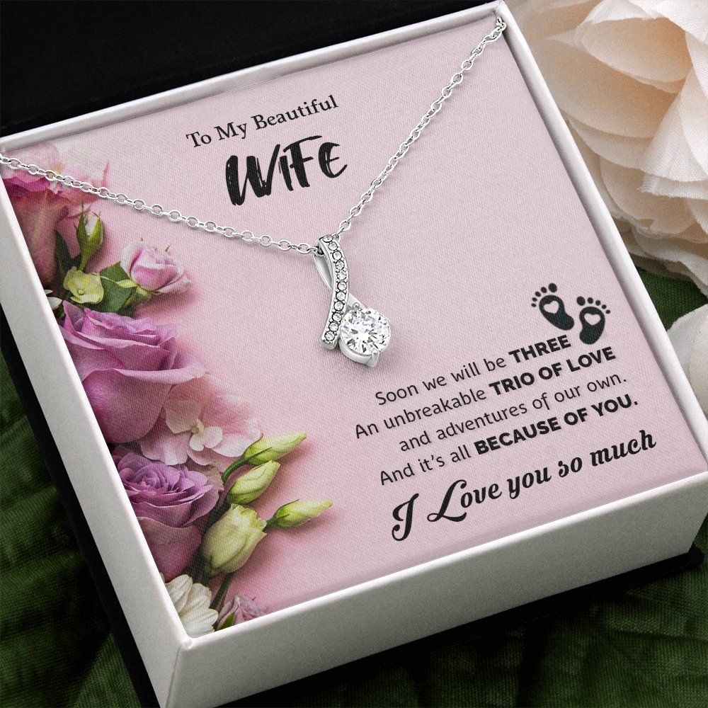 To My Beautiful Wife | Soon We Will Be Three 💕💎 | Jewelry | C30084TG, C30084TR, lx-C30084, PB23-WOOD, PROD-1875605, PT-930, TNM-1, USER-43062 | TageUnlimited