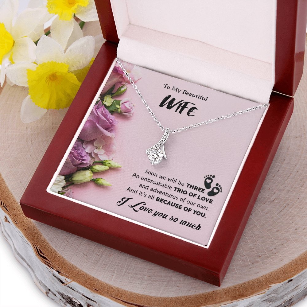 To My Beautiful Wife | Soon We Will Be Three 💕💎 | Jewelry | C30084TG, C30084TR, lx-C30084, PB23-WOOD, PROD-1875605, PT-930, TNM-1, USER-43062 | TageUnlimited