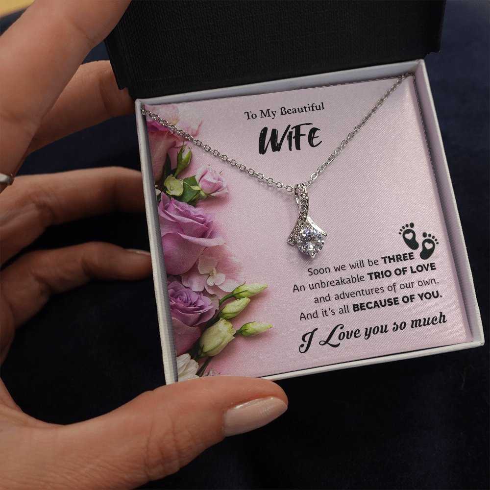 To My Beautiful Wife | Soon We Will Be Three 💕💎 | Jewelry | C30084TG, C30084TR, lx-C30084, PB23-WOOD, PROD-1875605, PT-930, TNM-1, USER-43062 | TageUnlimited
