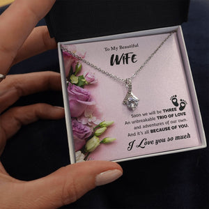 To My Beautiful Wife | Soon We Will Be Three 💕💎 | Jewelry | C30084TG, C30084TR, lx-C30084, PB23-WOOD, PROD-1875605, PT-930, TNM-1, USER-43062 | TageUnlimited
