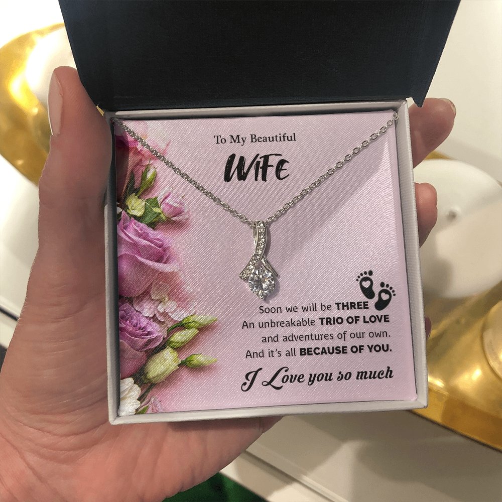 To My Beautiful Wife | Soon We Will Be Three 💕💎 | Jewelry | C30084TG, C30084TR, lx-C30084, PB23-WOOD, PROD-1875605, PT-930, TNM-1, USER-43062 | TageUnlimited