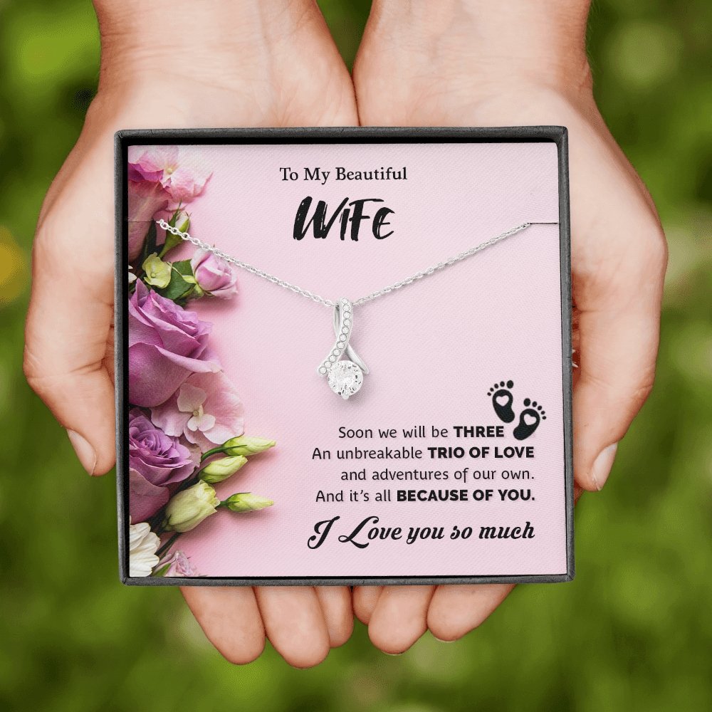 To My Beautiful Wife | Soon We Will Be Three 💕💎 | Jewelry | C30084TG, C30084TR, lx-C30084, PB23-WOOD, PROD-1875605, PT-930, TNM-1, USER-43062 | TageUnlimited