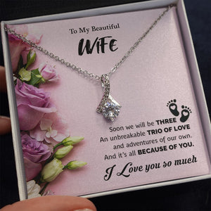 To My Beautiful Wife | Soon We Will Be Three 💕💎 | Jewelry | C30084TG, C30084TR, lx-C30084, PB23-WOOD, PROD-1875605, PT-930, TNM-1, USER-43062 | TageUnlimited