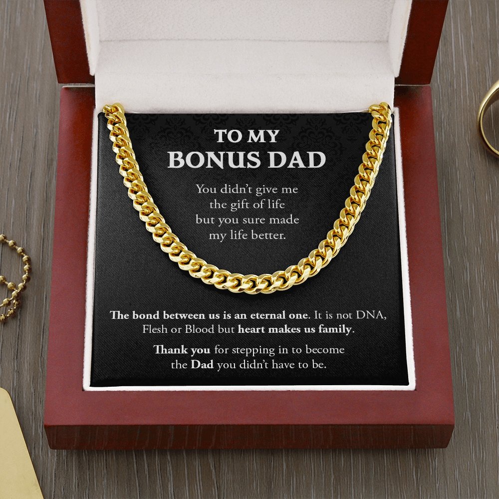 To My Bonus Dad | Thank You For Stepping In 💖 | Jewelry | C30184T, C30184TG, lx-C30184, PB23-WOOD, PROD-1826832, PT-1772, USER-43062 | TageUnlimited