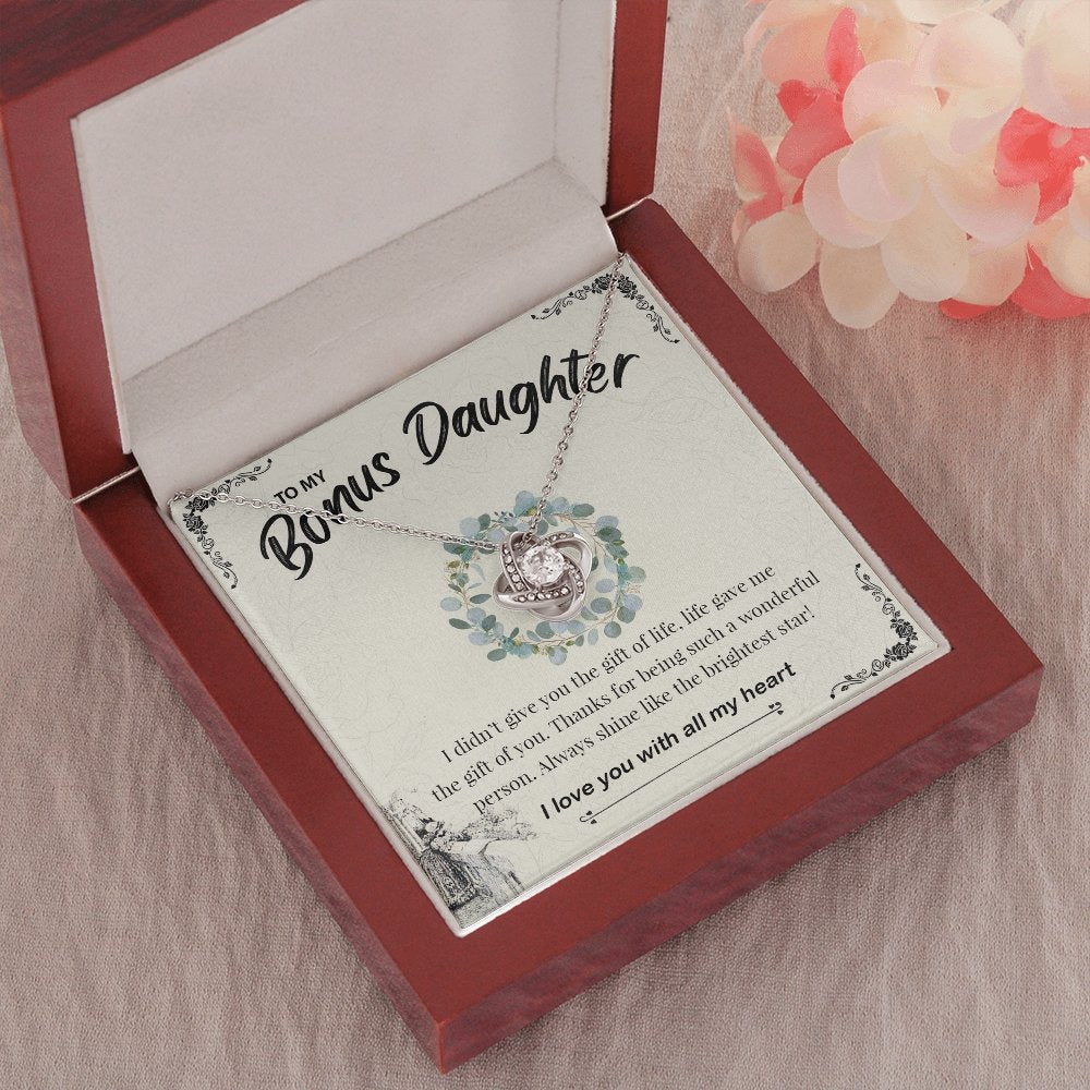 To My Bonus Daughter | Always Shine Like The Brightest Star ❤️✨ | Jewelry | C30011TG, C30011TR, lx-C30011, PB23-WOOD, PROD-1916865, PT-922, TNM-1, USER-43062 | TageUnlimited
