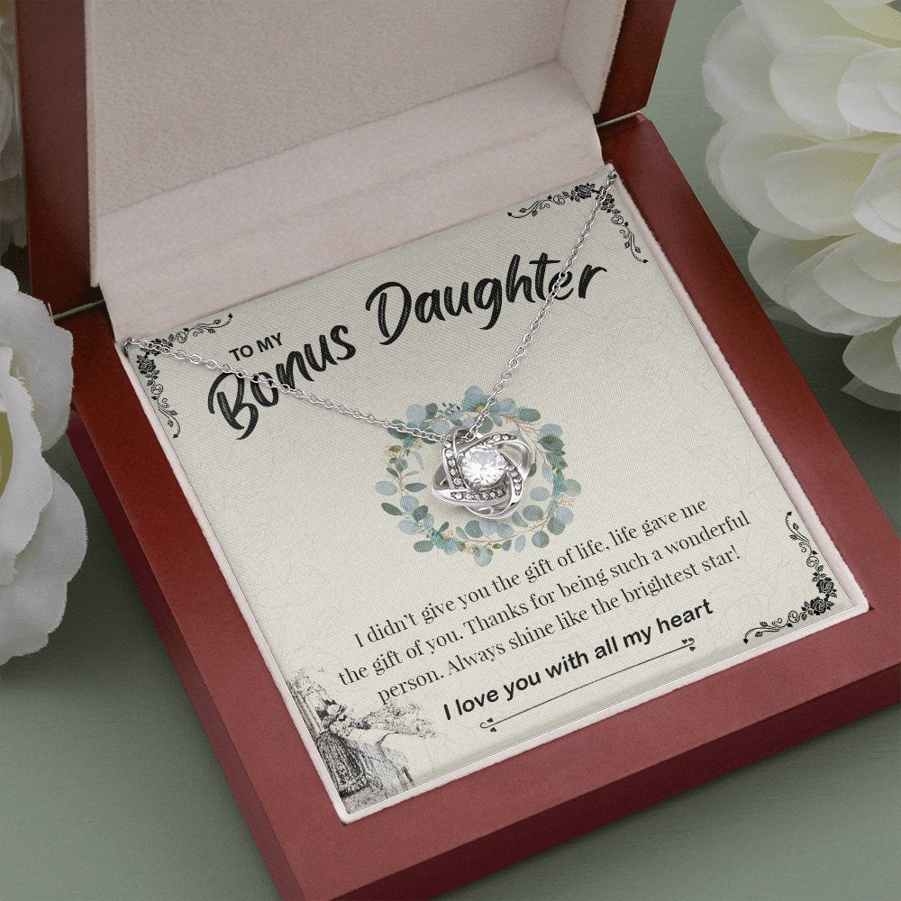 To My Bonus Daughter | Always Shine Like The Brightest Star ❤️✨ | Jewelry | C30011TG, C30011TR, lx-C30011, PB23-WOOD, PROD-1916865, PT-922, TNM-1, USER-43062 | TageUnlimited
