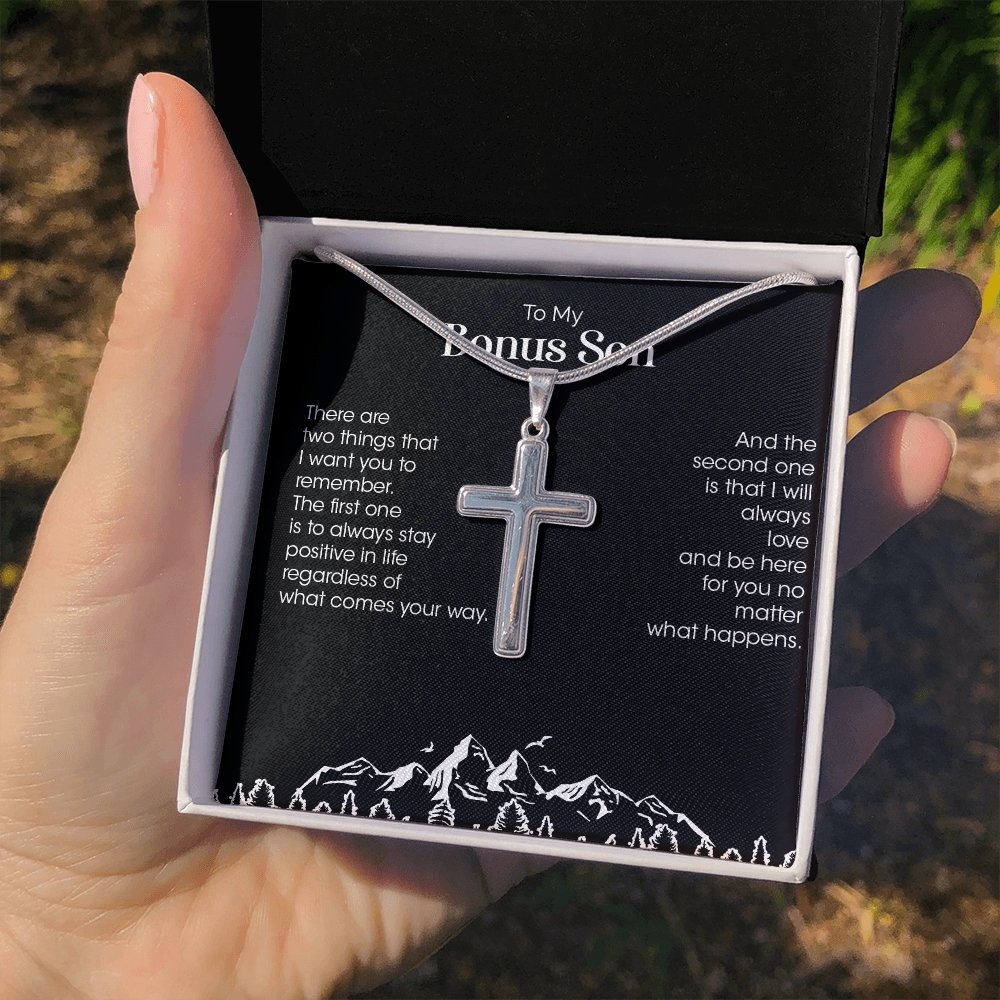 To My Bonus Son | Be Positive In Life Always 💙💖 | Jewelry | A1013T, E070T, lx-E070, PB23-WOOD, PROD-1834953, PT-966, TNM-1, USER-43062 | TageUnlimited
