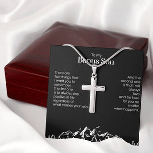 To My Bonus Son | Be Positive In Life Always 💙💖 | Jewelry | A1013T, E070T, lx-E070, PB23-WOOD, PROD-1834953, PT-966, TNM-1, USER-43062 | TageUnlimited