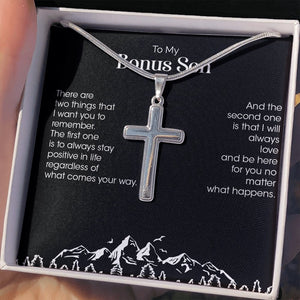 To My Bonus Son | Be Positive In Life Always 💙💖 | Jewelry | A1013T, E070T, lx-E070, PB23-WOOD, PROD-1834953, PT-966, TNM-1, USER-43062 | TageUnlimited