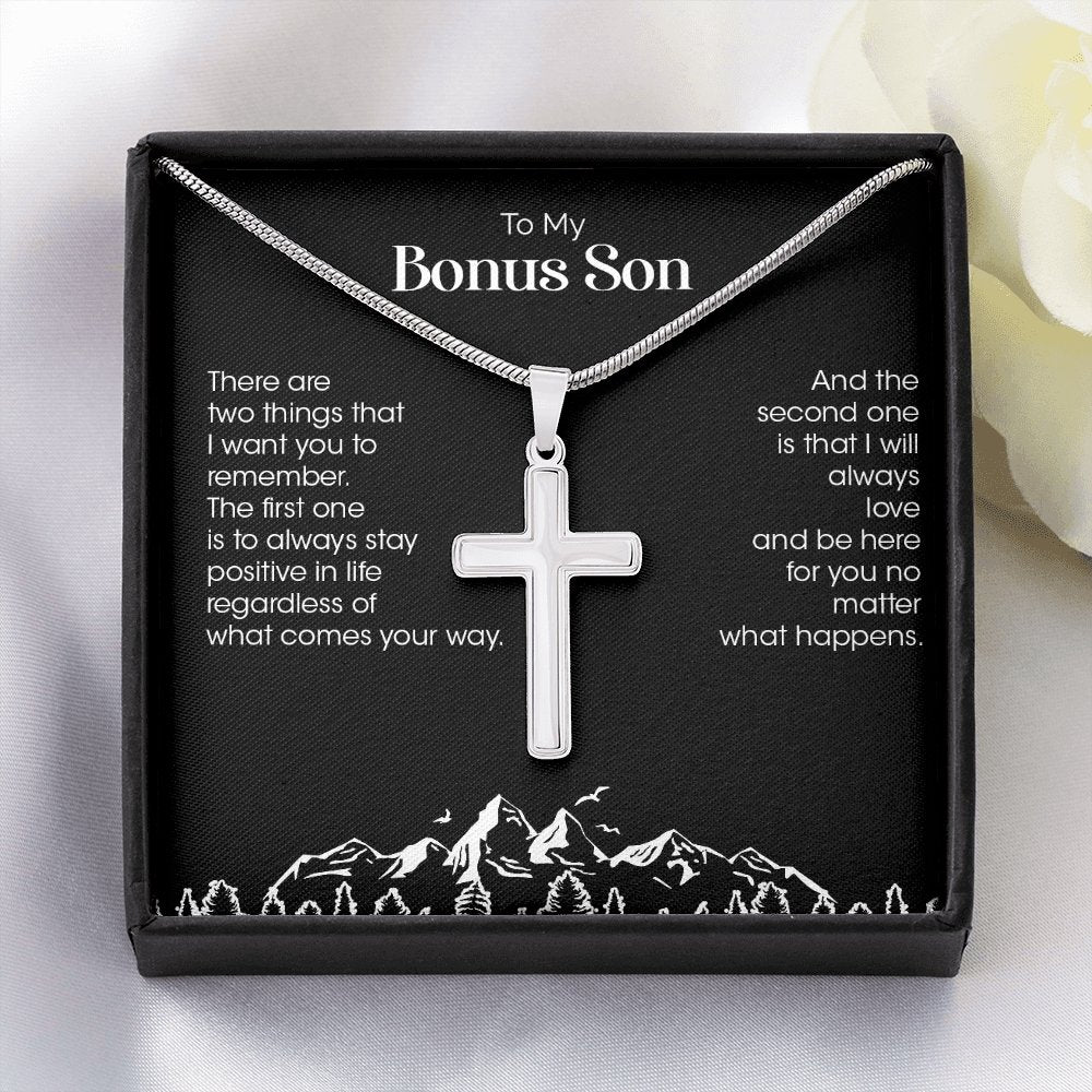 To My Bonus Son | Be Positive In Life Always 💙💖 | Jewelry | A1013T, E070T, lx-E070, PB23-WOOD, PROD-1834953, PT-966, TNM-1, USER-43062 | TageUnlimited