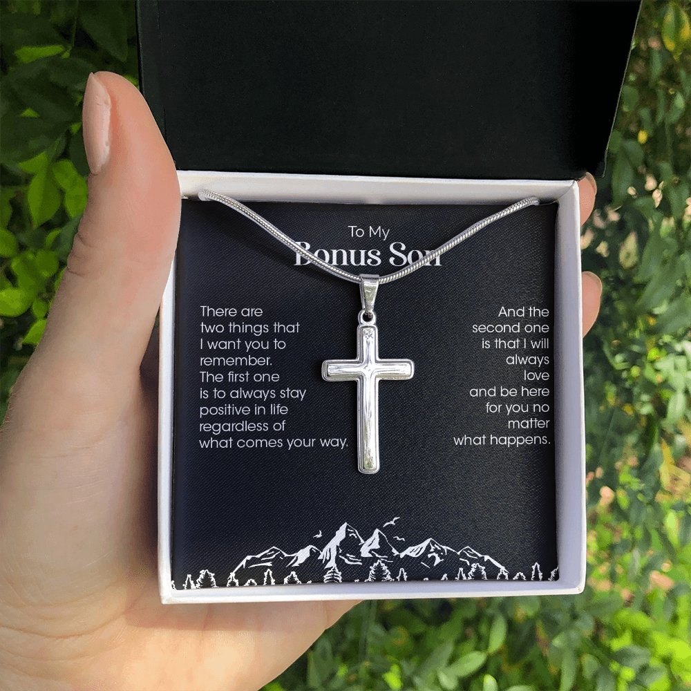 To My Bonus Son | Be Positive In Life Always 💙💖 | Jewelry | A1013T, E070T, lx-E070, PB23-WOOD, PROD-1834953, PT-966, TNM-1, USER-43062 | TageUnlimited