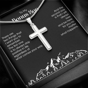 To My Bonus Son | Be Positive In Life Always 💙💖 | Jewelry | A1013T, E070T, lx-E070, PB23-WOOD, PROD-1834953, PT-966, TNM-1, USER-43062 | TageUnlimited