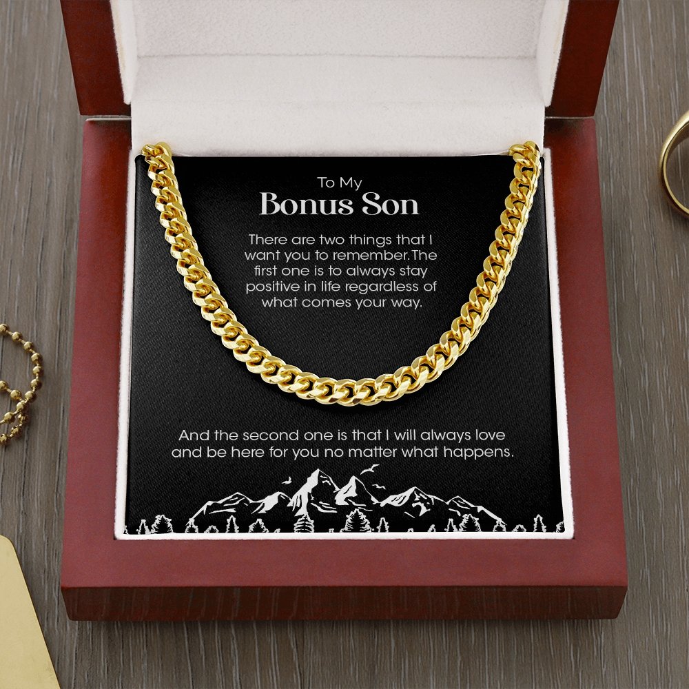 To My Bonus Son | I'll Always Be Here For You ❤️💖 | Jewelry | C30184T, C30184TG, lx-C30184, PB23-WOOD, PROD-1831520, PT-1772, USER-43062 | TageUnlimited