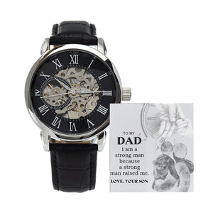 To My Dad Gift Watch | A Strong Man Raised Me | Father's Day Gift | Jewelry | PB24-WOOD, PROD-2222288, PT-4320, USER-43062, W30044 | TageUnlimited