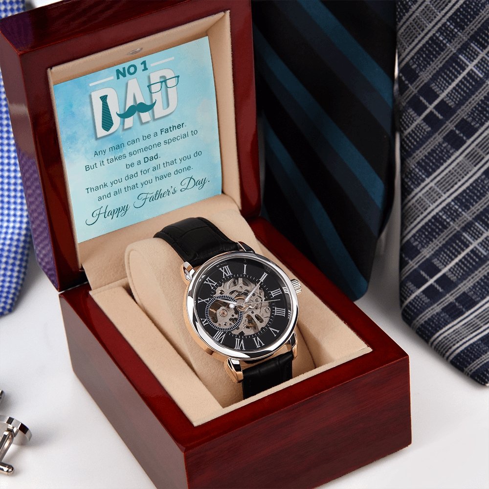 To My Dad Gift Watch | Any Man Can Be A Father | Father's Day Gift | Jewelry | PB24-WOOD, PROD-2245467, PT-4320, USER-43062, W30044 | TageUnlimited