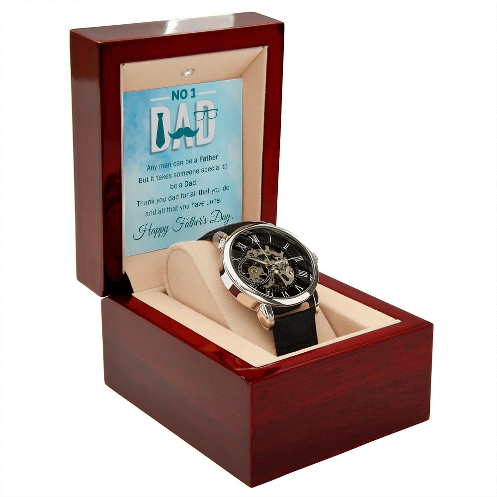 To My Dad Gift Watch | Any Man Can Be A Father | Father's Day Gift | Jewelry | PB24-WOOD, PROD-2245467, PT-4320, USER-43062, W30044 | TageUnlimited