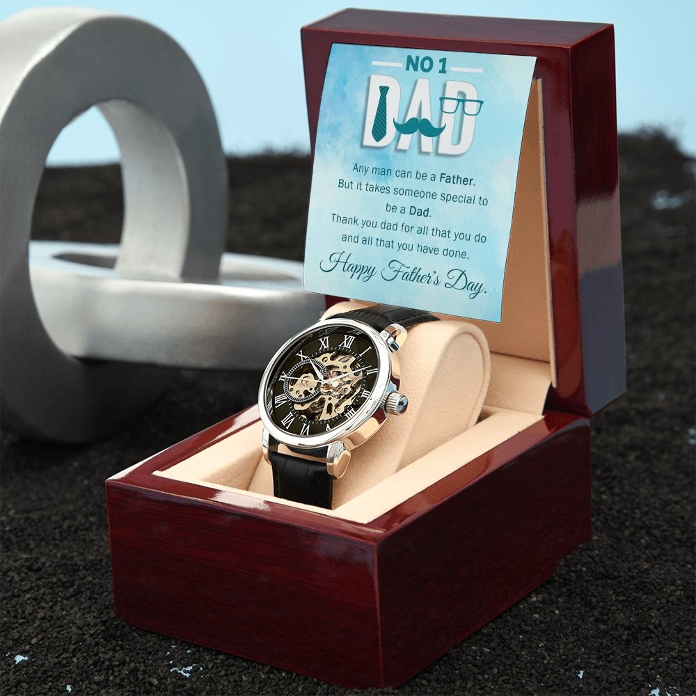 To My Dad Gift Watch | Any Man Can Be A Father | Father's Day Gift | Jewelry | PB24-WOOD, PROD-2245467, PT-4320, USER-43062, W30044 | TageUnlimited