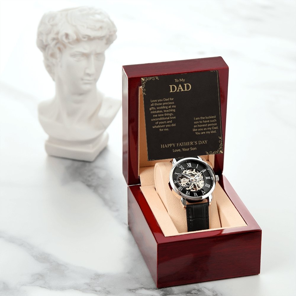 To My Dad Gift Watch | I Am The Luckiest | Father's Day Gift | Jewelry | PB24-WOOD, PROD-2242172, PT-4320, USER-43062, W30044 | TageUnlimited