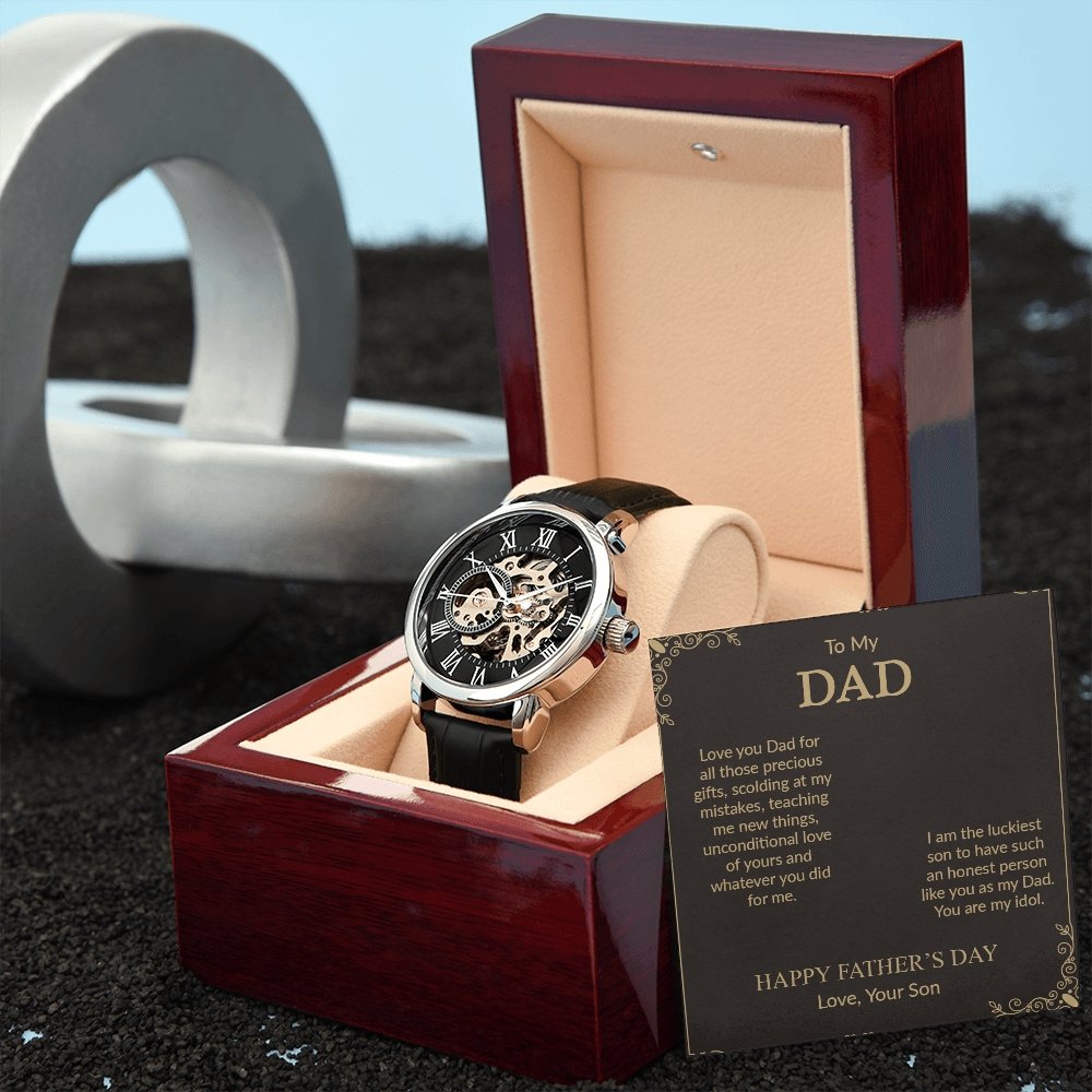To My Dad Gift Watch | I Am The Luckiest | Father's Day Gift | Jewelry | PB24-WOOD, PROD-2242172, PT-4320, USER-43062, W30044 | TageUnlimited