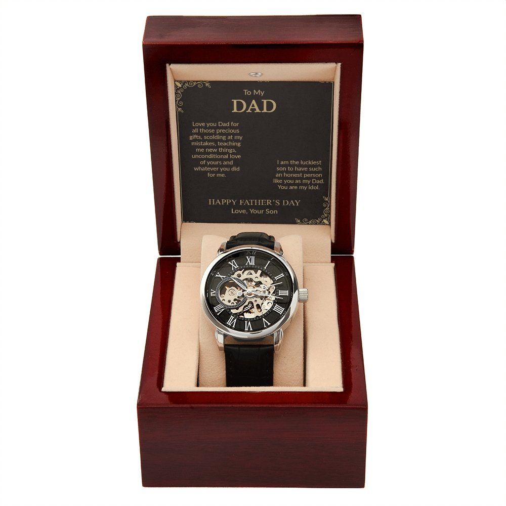 To My Dad Gift Watch | I Am The Luckiest | Father's Day Gift | Jewelry | PB24-WOOD, PROD-2242172, PT-4320, USER-43062, W30044 | TageUnlimited